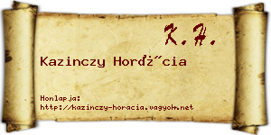 Kazinczy Horácia névjegykártya